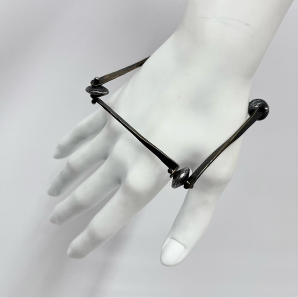 Biba Schutz Sterling‎ Bronze Bracelet Square Great For Stacking